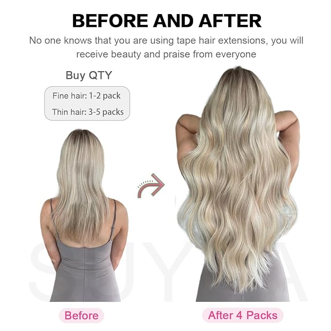 SUYYA Tape in Hair Extensions Human Hair Brown 100% Real Human Hair 12 inches 20pcs 40g/pack Straight Seamless Skin Weft Tape in Hair Extensions(12 inches #2 Darkest Brown)