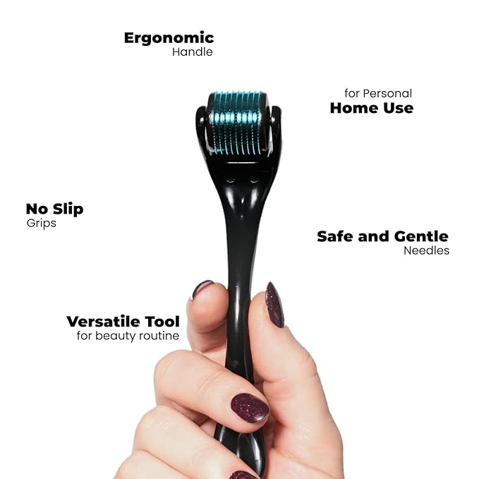 ROSELYNBOUTIQUE Derma Roller for Hair Beard Facial Skin Face Body Scalp 540 Titanium Microneedle for Men Women 0.25mm Cosmetic Beauty Instrument