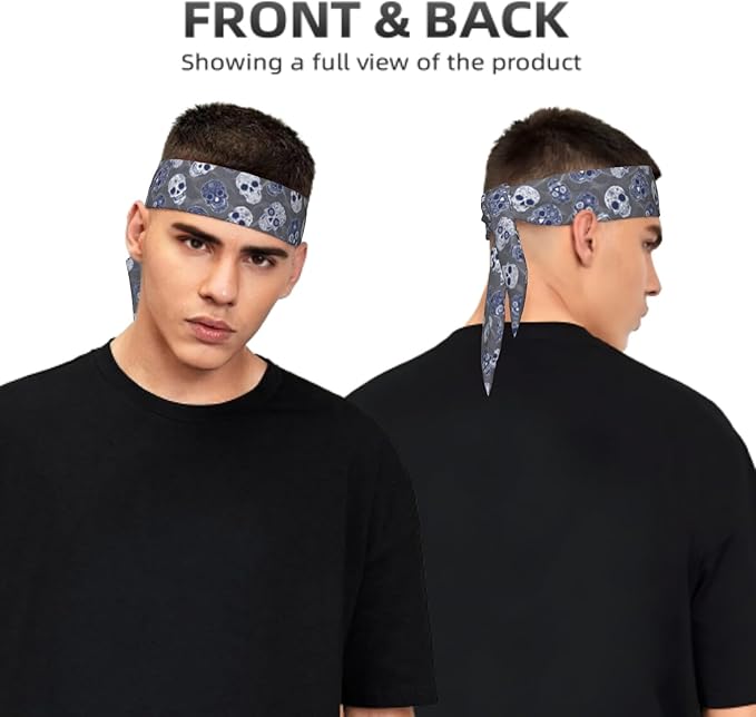 Sports Tie Headband Bandana Running Athletic Sweat Band Elastic Adjustable Sport Head Tie for Men Women Head Ties Ninja Tie Headbands Tennis Sweatbands Soccer Basketball Teams Running Head Band