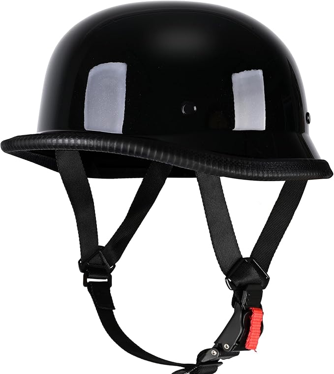 German Style Skull Cap Adult Men Women Half Shell Helmet, DOT Approved Retro Face Helmet for Cruiser Scooter Chopper