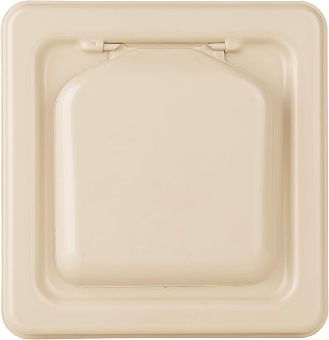 NO-PEST VENT, Exclusive Dual Door Dryer Vent Cover Outdoor 4 inch, Made in USA w Highest UV Resistant Plastic in any Outdoor Vent Cover, No Lint Collecting Screen (Tan, 4” Metal Vent With Duct Tube)