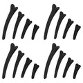16 Pcs Black Hair Clips for Styling Sectioning, YISSION Matte Alligator Hair Clips Hair Barrettes No Crease Duck Billed Hair Clip, Hair Styling Accessories for Women Girls 4 Size