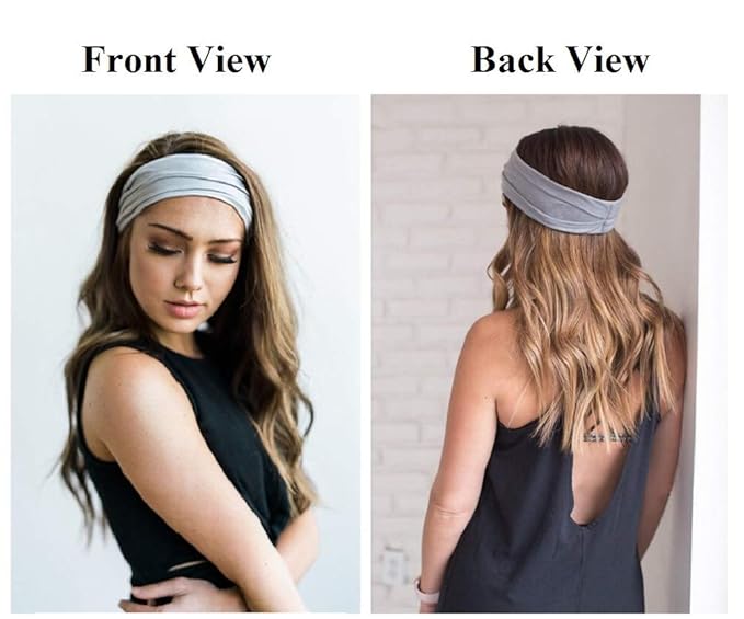Huachi Women's Headbands Non Slip Headbands for Women's Hair Fashion Head Band Workout Yoga Sports Exercise Sweatbands Summer Hair Accessories Elastic Hairbands
