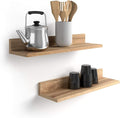 Mobili Fiver, Set of 2 Rachele Shelves, 23.62 in, Rustic Oak, Made in Italy