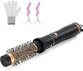 Round Hair Blow Dryer Brush - 1.2 Inch Ceramic Barrel Hair Dryer Brush for Short/Middle Hair, One Step Drying, Volumizing, Straightening and Styling, Negative Ionic Dryer Brush(Black-Brass, 1.2)