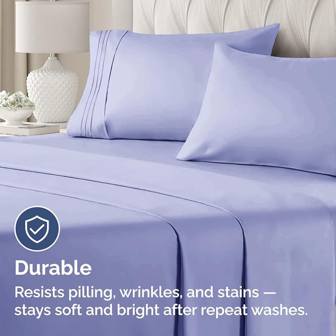 King Pillow Cases Set of 2 - Ultra Soft Hotel Quality Pillowcase Covers - Comfy, Cozy & Wrinkle Free - Shrinkage, Stain and Fade Resistant - Machine Washable Pillow Protectors - 2 Piece Set - Lavender