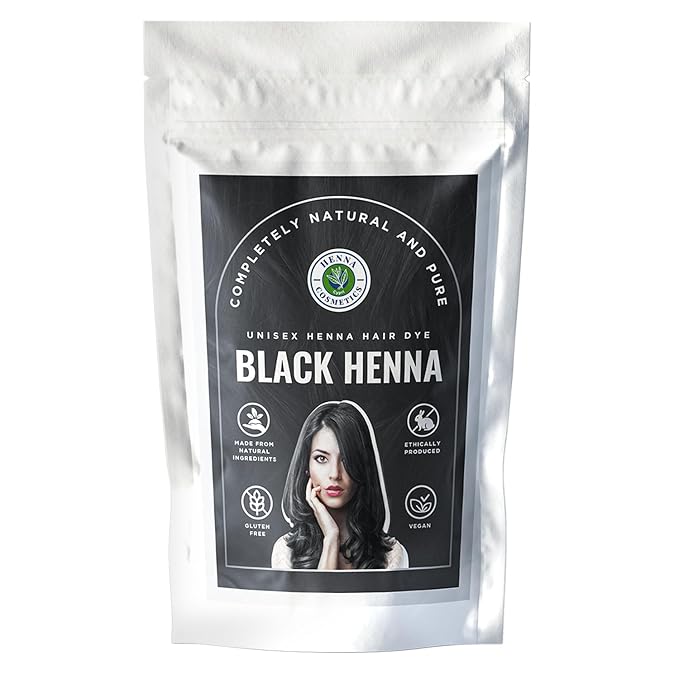 Natural Henna Hair Color Dye, 100% Pure Henna Powder for Hair Growth Organic (Black, 100 Gr + Free 50 Gr.)