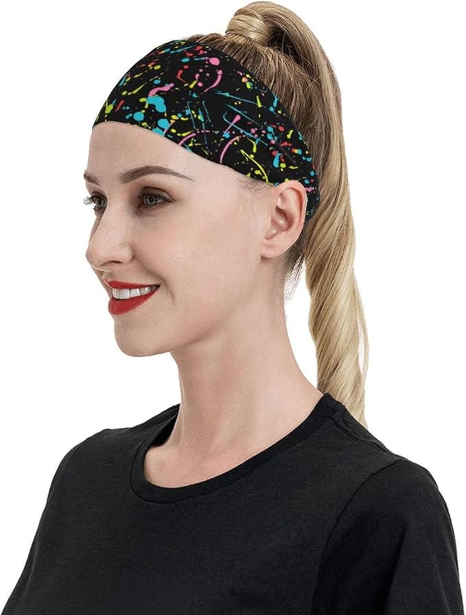 Sports Sweatband for Men and Women, Sweat-Absorbing Headbands for Moisture Wicking, Suitable for Fitness Running Cycling Hiking Yoga Football Exercise
