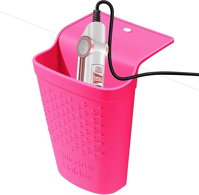 ZAXOP Flat Iron/Curling Iron/Hair Straightene/Hot Hair Tools Holder, Silicone Heat Resistant Mat Pouch Organizer.(Hotpink)