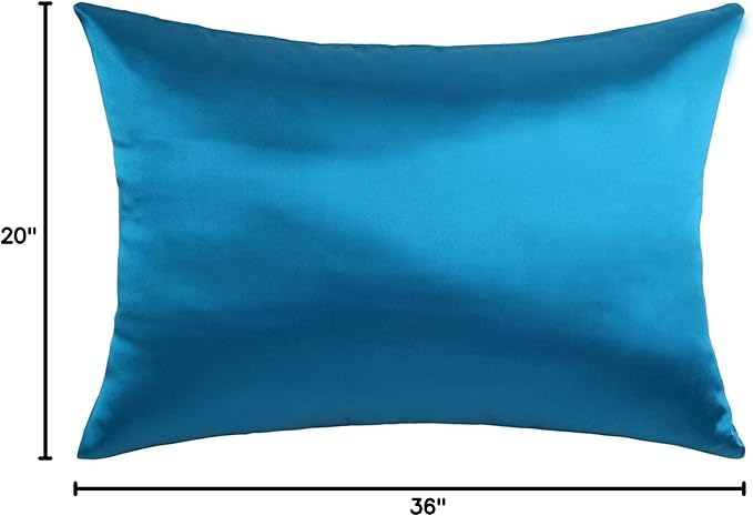 Mulberry Silk Pillowcase for Hair and Skin Made in USA, 22 Momme King Size Silk Pillow Cases with Zipper, 100% Silk, Anti Aging, Anti Acne, 1 Pc 20"x36" (King, Peacock Blue)