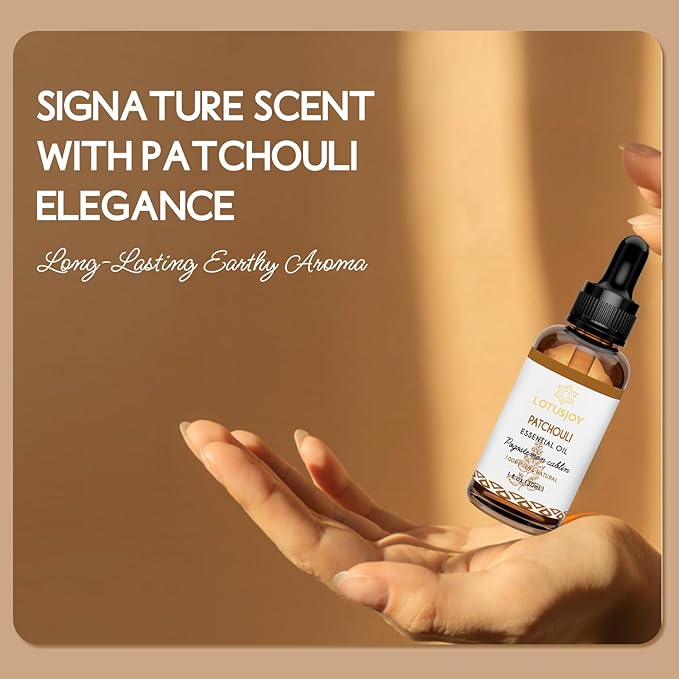 Patchouli Essential Oil for Skin Hair Diffuser, 100% Pure Natural Patchouli Oil for Room Spray, Roll On, DIY Candles & Soap Making - 1 Oz