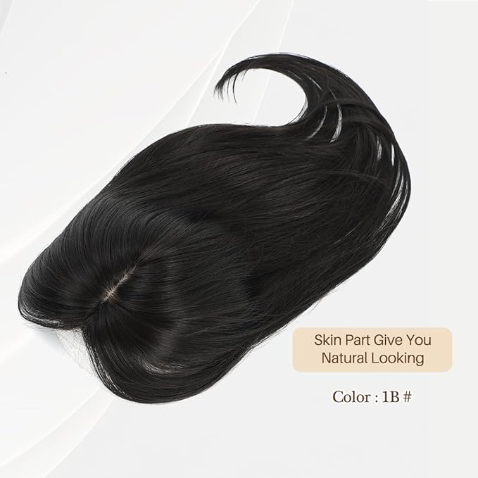 UDU Hair Toppers for Women for Thinning Hair Synthetic Hair Toppers Hair Pieces for Women Ladies Muti-layer Long Straight Wavy Clip in Wiglets with Fringe bangs