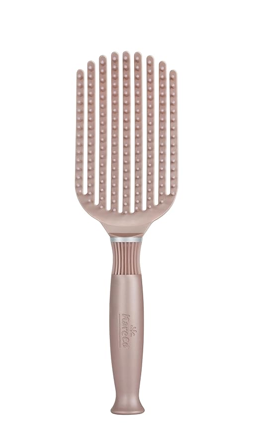 Premium Tangle Buster Brush – Soft Nylon Travel-Friendly Bristles – Long Durable Rubber Handle – Ideal for Wet and Dry Hair & Easy Grooming, Cashmere Color