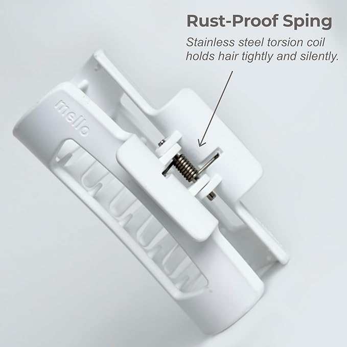 The Original Mello Hair Claw Clip Squishy Claw Clip Made in Korea Patent Pending 30021976 (White, Medium)