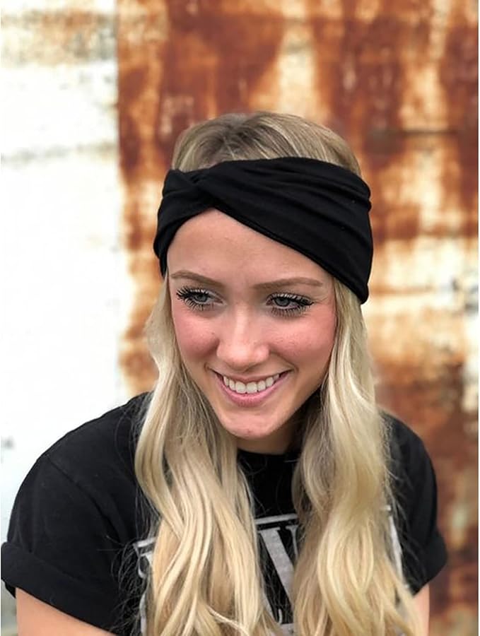 DRESHOW 8 Pack Headbands for Women Yoga Knotted Headbands Elastic Criss Cross Hair Accessories Sports Head Wrap Non Slip