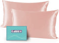 Mulberry Silk Pillowcases Set of 2, Both Sides Real Silk Pillow Covers for Hair and Skin Cool Pillowcase Organic Silk Pillowcase 2 Pack with Hidden Zipper, Coral Pink, King (20"×36")