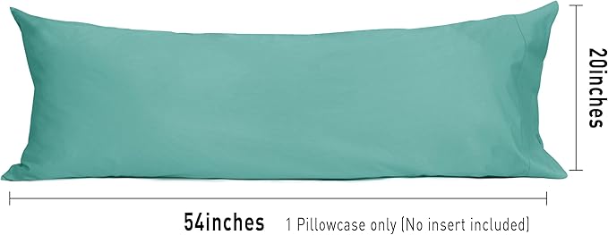 Sunflower Body Pillowcase 100% Cotton Long Pillow Cover/Case Envelope Closure 1 Pack, 21×54 inches Lagoon, Soft and Breathable