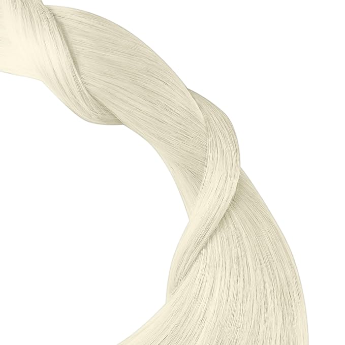 YoungSee Invisible Tape in Hair Extensions Human Hair Platinum Blonde Tape in Hair Extensions Human Hair Platinum Blonde 18Inch Tape-in Hair Extension Real Human Hair Long 20pcs 50g
