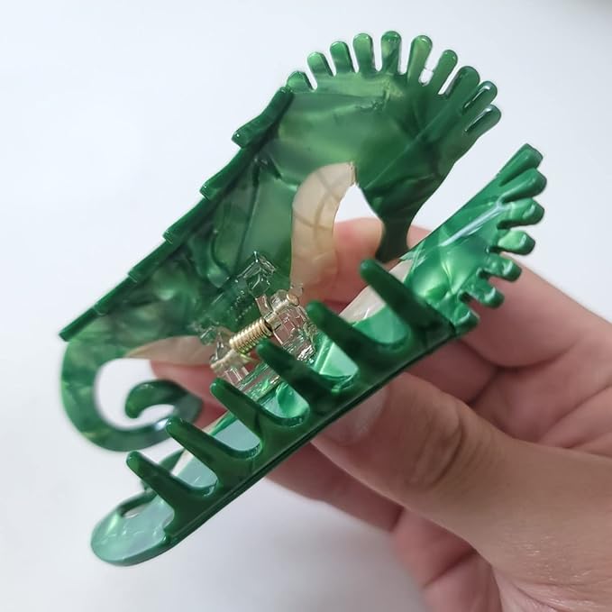 Green Hippocampus Claw Clip,Acetate Hair Clips,Small Claw Clips for Women