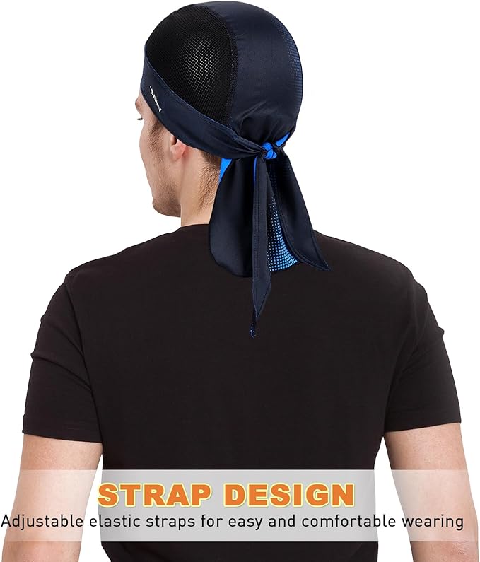Bandanas Skull Caps for Men, Women Skull Cap Helmet Liner Cycling Hat Durags Motorcycle Bandana Sweat Wicking Do Rag