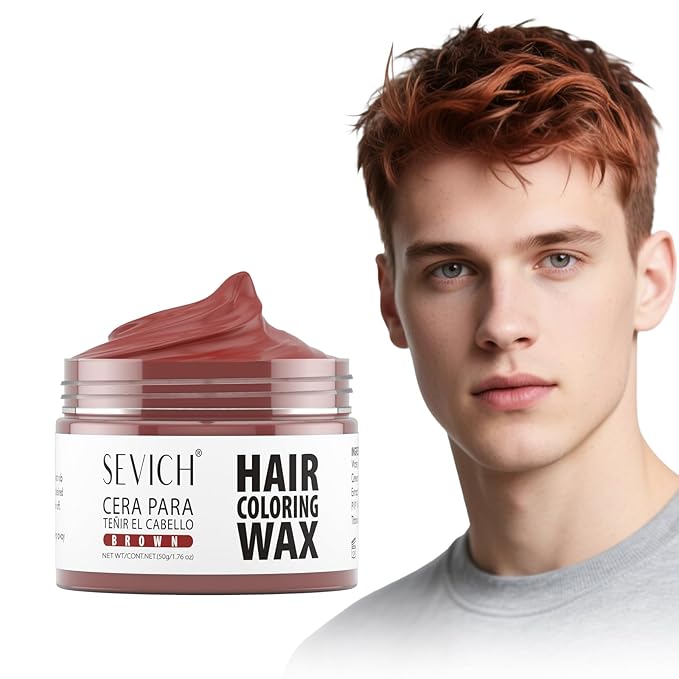 SEVICH Temporary Hair Color Wax Brown for Kids Women Men,Natural Instant Hair Wax Color,Premium Non Greasy,Easy to Wash,Travel Size,Perfect for Halloween, Children's Day,Cosplay & Parties,50g
