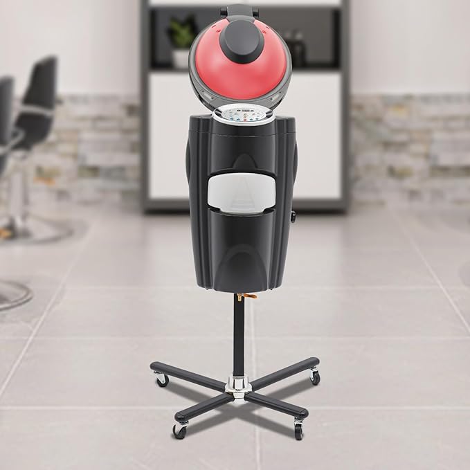 Hair Steamer Professional Hair Salon Steamer with 12 Color Light & Ozone,40-70℃/104-158℉,Hair Steamer with Temperature and Time Adjustment (Black)