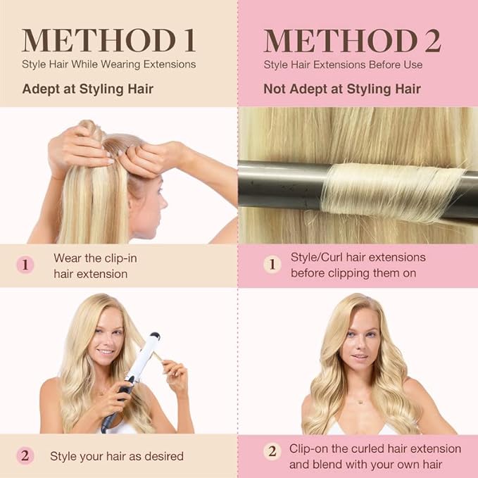 GOO GOO Clip in Hair Extensions Real Human Hair, Remy Human Hair Extensions Clip ins for Women, Natural Human Hair, 16inch 110g 7Pcs, 16/22 Light Blonde Highlighted Golden Blonde