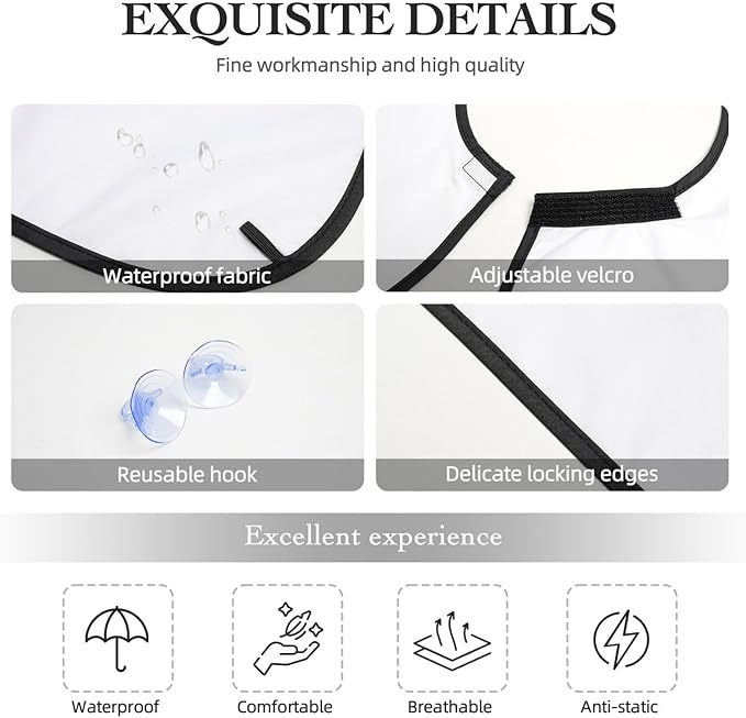No-Slip Shaving Bib, Beard Grooming Apron with Strong Suction Cups, Video Gamers Joystick Game Over
