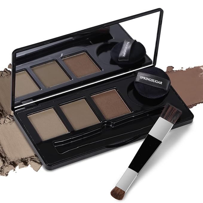 Root Touch Up Hair Color – 3 Color Blendable Hairline Powder for Gray Coverage, Root Cover Up & Thinning Edges – 48H Sweat Resistant, Natural Finish for Women & Men – Dark Brown