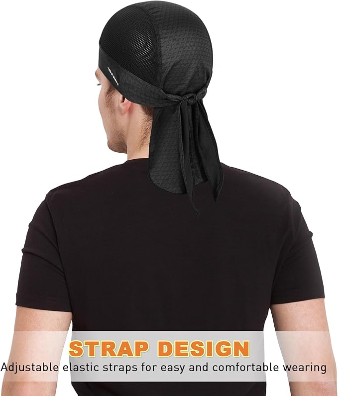Bandanas Skull Caps for Men, Women Skull Cap Helmet Liner Cycling Hat Durags Motorcycle Bandana Sweat Wicking Do Rag