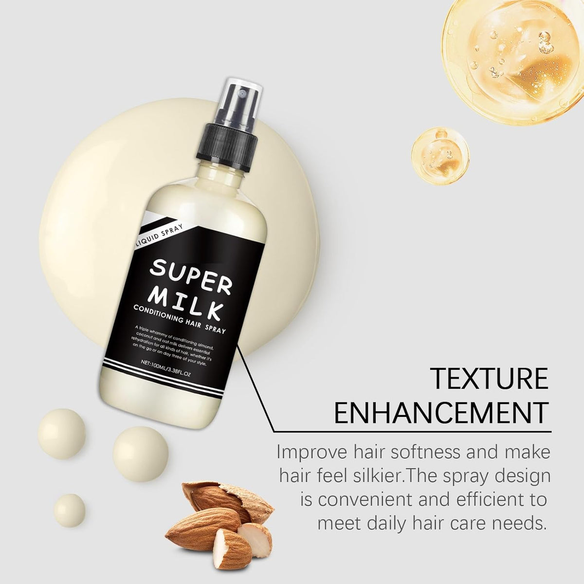Super Milk Conditioning Hair Primer Spray (2 Pack) – Moisturizing Detangler for Smooth & Nourished Hair