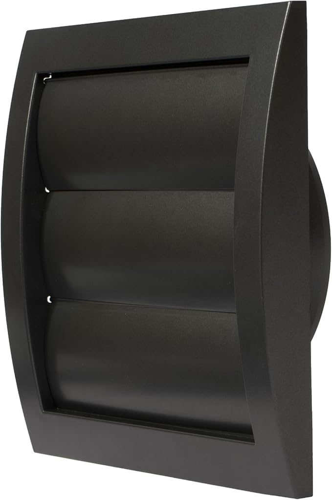 Repa Market 4 Inch Anthracite Dryer Vent Hood/Duct Cover for Walls or Ducting/ABS Plastic Grille with Flaps & Insect Screen/Exhaust and Dryer Vent Covers for Indoor & Outdoor Use