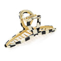 Big Butterfly Metal Hair Claw Clips for Women - Checkerboard Clamps with Strong Hold, 4.7" Large Hair Accessories for Long Thick Hair (Black&White)