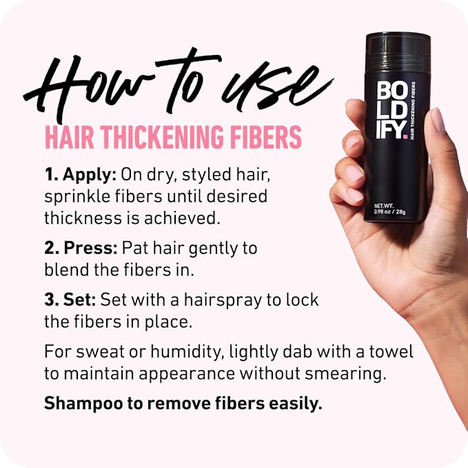 BOLDIFY Hair Fibers (56g) - Fill In Thinning and Fine Hair for an Instantly Fuller, Thicker Look - 14 Shades for Women & Men - White