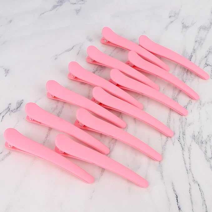 12 Pcs Pink Hair Clips for Styling Sectioning, YISSION 4.7 Inch Large Alligator Hair Clips Hair Barrettes No Crease Duck Billed Hair Clip, Hair Styling Accessories for Women Girls