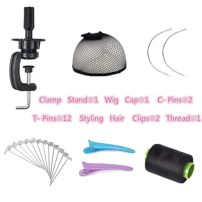 Wig Head 24Inch Canvas Block Head Wig Stand with Mannequin Head for Making Wigs Display Styling