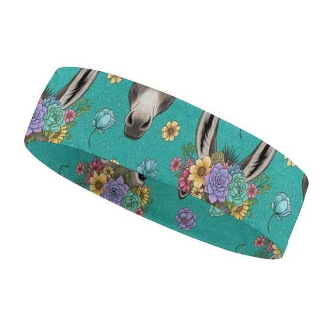 Headband Donkey Animals Elastic Sweatband for Women Men