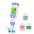 pH Meter for Water Hydroponics, 5-in-1 pH TDS EC Salt Tester for Water Nutrient Solution, Simultaneous Display of pH EC Temp for DWC Reservoir Tank, Aeroponic Garden, Growing System