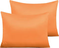 NTBAY Zippered Satin Pillow Cases for Hair and Skin, Luxury Standard Hidden Zipper Pillowcases Set of 2, 20x26 Inches, Orange