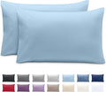 Bare Home Microfiber Pillow Cases - King 20x40 - Cooling Pillowcases - Double Brushed - Easy Care - Envelope Closure (King Pillowcase Set of 2, Light Blue)