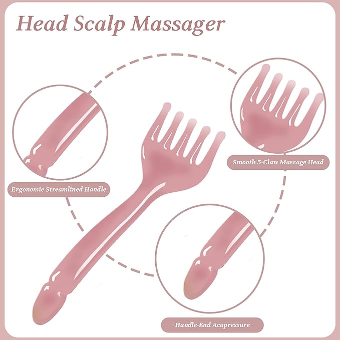 GSHOW Scalp Massager Handheld Comb Resin Relax Massage Tool - Manual Relaxation Tool for Soothing Head Massage - Set of 2