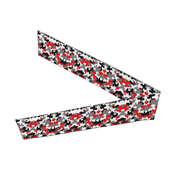 Men's Women Military Red Camo Army Camouflage Sports Sweatband Boho Style Lovely Head Ribbon Headdress for Yoga Athletic Spa