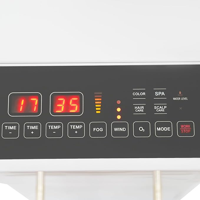 Nano Hair Steamer for Salon Freestanding Ozone Micro Mist Hair Steamer with Steam Cap and Hose Attachment Professional Hair Steaming Machine Color Processor Beauty Salon SPA Scalp Care Equipment