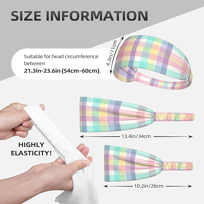 Easter Bunny & Eggs Style Sports Headband for Men Women Moisture Wicking Sweatband for Basketball, Running, Gym