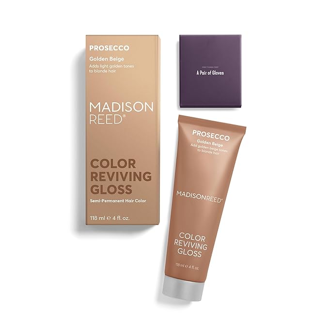 Madison Reed Color Reviving Gloss, Prosecco - Golden Blonde, Semi-Permanent Hair Dye, Enhances Hair Color & Corrects Tone, Adds Brilliant Shine, Keratin & Argan Oil, 4 Fl Oz (118 mL)