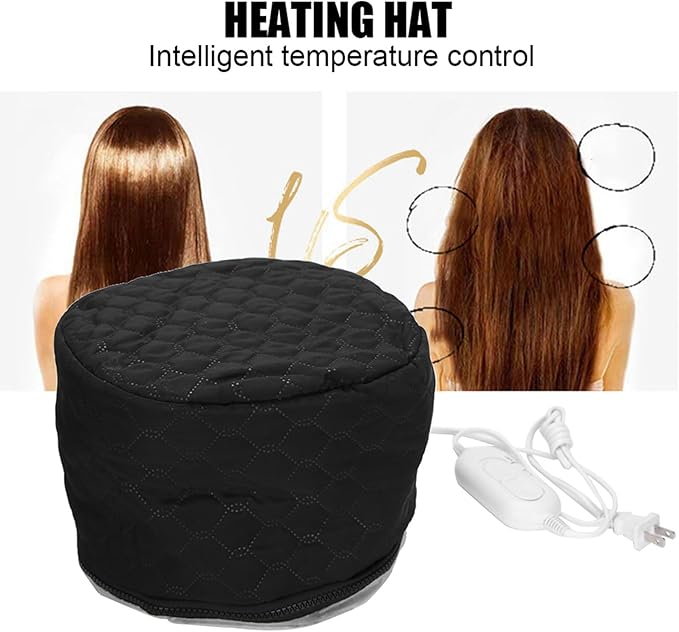 TOPINCN Electric Hair Cap, 3 Gear Temperature Control Hot Oil Treatment Hat with Adjustable Drawstring for Hair Spa Nourishing Care, Non Woven Fabric Heat Insulation