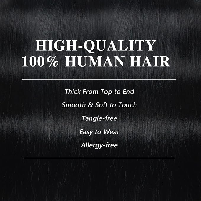 Yaki Straight Clip in Hair Extensions Real Human Hair 2 Pack 240g Seamless for Women Full Max with 16Pcs Remy Human Hair Extensions PU Skin Weft 20inch Natural Black
