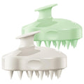 HEETA Scalp Massager Shampoo Brush 2 Pack, Soft Silicone Bristles to Remove Dandruff, Waterproof Scrubber for Wet Dry Hair, Suitable for Men & Women (Light Beige&Green)