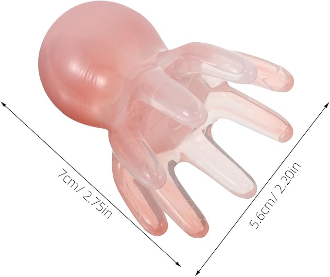 Octopus Scalp Massager Comb 2Pcs Handheld Resin Head Massage Tool with Meridian Acupressure Points Pink for Hair Scalp Relaxation and Neck Back Relief