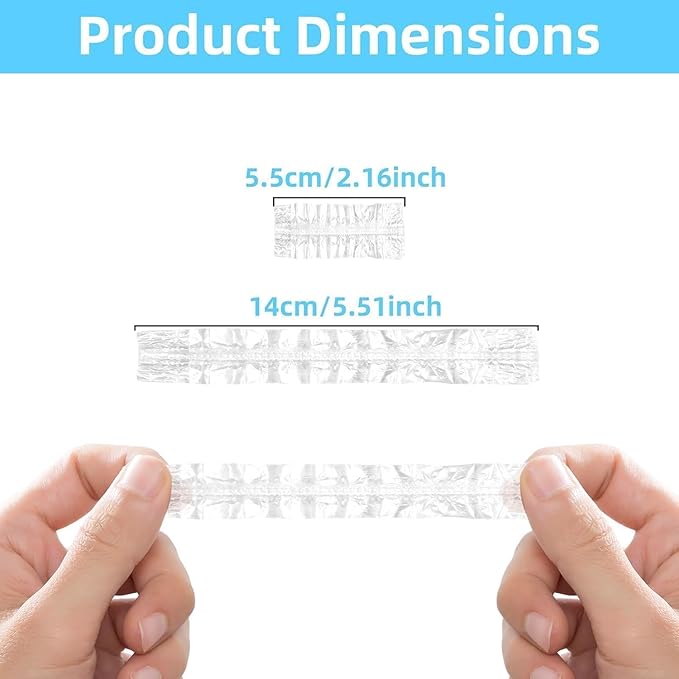 200 PCS Disposable Ear Covers for Shower, Clear Plastic Ear Shower Caps, Waterproof Ear Protectors for Hair Dye